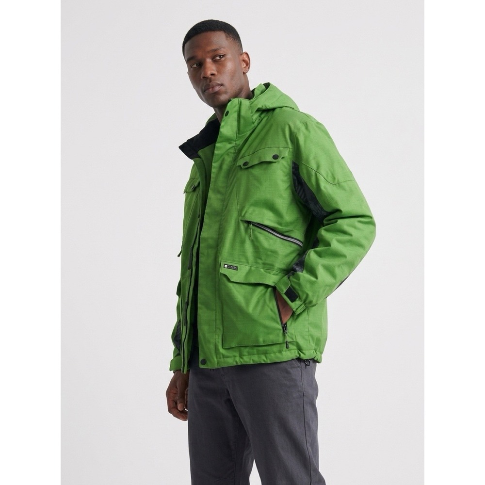 (10/b46)Ride Men's Ski/Snowboard Jacket Full Zip Zipped Pockets Green Size Xl